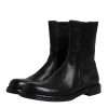 Black Horse Leather Mid Calf Boots Shoes - Image 4