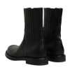 Black Horse Leather Mid Calf Boots Shoes - Image 5