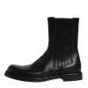 Black Horse Leather Mid Calf Boots Shoes - Image 6