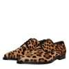 Brown Leopard Derby Formal Men Dress Shoes - Image 4