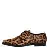 Brown Leopard Derby Formal Men Dress Shoes - Image 6