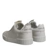 White Miami Leather Low Top Sneakers Shoes - Image 5