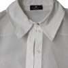 White Sheer Collared Buttoned Long Sleeves Top - Image 6