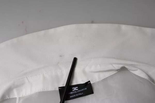 White Sheer Collared Buttoned Long Sleeves Top - Image 7