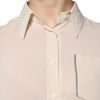 Beige Silk Blend Collared Button Down Top - Image 5