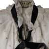 Off White Silk Blend Ascot Collar Blouse Top - Image 7