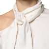 Beige Silk Ascot Collared Long Sleeves Top - Image 5