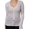 White Silk Button Down Cardigan Sweater - Image 2
