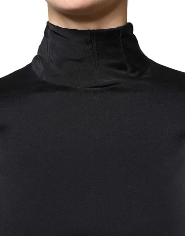 Black Silk Blend Long Sleeves Blouse Top - Image 5