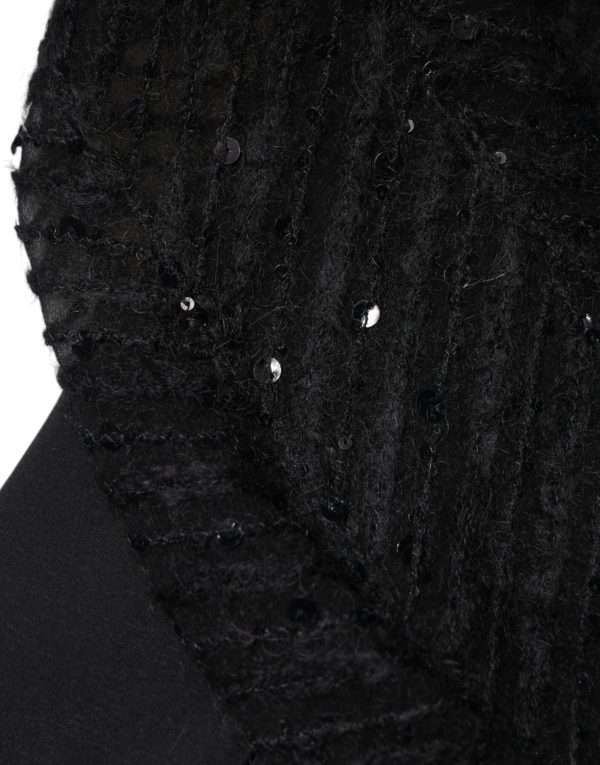 Black Silk Blend Long Sleeves Blouse Top - Image 8