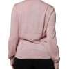 Pink Wool Knit Button Down Cardigan Sweater - Image 4