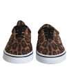 Brown Leopard Logo Print Cotton Sneakers Shoes - Image 2