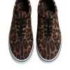 Brown Leopard Logo Print Cotton Sneakers Shoes - Image 3