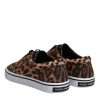 Brown Leopard Logo Print Cotton Sneakers Shoes - Image 5