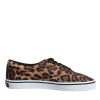 Brown Leopard Logo Print Cotton Sneakers Shoes - Image 7