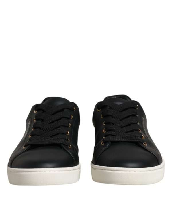 Black Leather Logo London Sneaker Shoes - Image 2