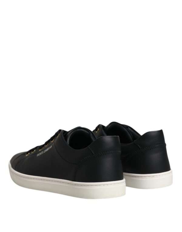 Black Leather Logo London Sneaker Shoes - Image 5