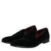 Black Velvet Loafers Formal Men Dress Shoes - Image 3