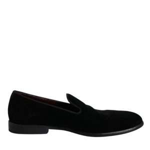 Black Velvet Loafers Formal Men Dress Shoes