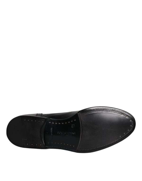 Black Leather Derby Wingtip Formal Shoes - Image 8
