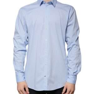 Light Blue Cotton Slim Fit MARTINI Dress Shirt