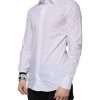 White Cotton Slim Fit GOLD Men Dress Shirt - Image 3