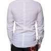 White Cotton Slim Fit GOLD Men Dress Shirt - Image 4
