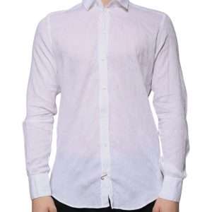 White Cotton Slim Fit Men Formal Dress Shirt