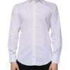 White Cotton Blend Men MARTINI Dress Shirt - Image 2