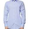 Light Blue Cotton Slim Fit GOLD Men Dress Shirt - Image 2