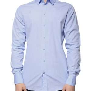 Light Blue Cotton Slim Fit GOLD Men Dress Shirt