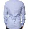 Light Blue Cotton Slim Fit GOLD Men Dress Shirt - Image 4