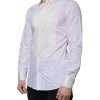 White Cotton Silk Slim Fit GOLD Dress Shirt - Image 3