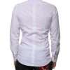 White Cotton Silk Slim Fit GOLD Dress Shirt - Image 4