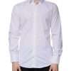 White Cotton Long Sleeve GOLD Dress Shirt - Image 2