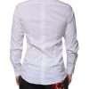 White Cotton Long Sleeve GOLD Dress Shirt - Image 4