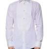 White Bib Cotton Poplin GOLD Men Formal Shirt - Image 2