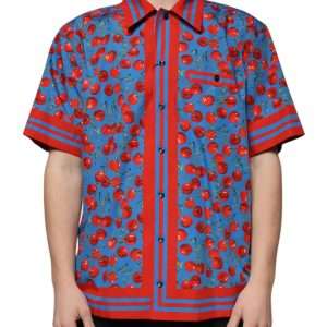 Blue Cherry Cotton Button Down Casual Shirt