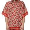 Beige Cherry Button Down Men Casual Shirt - Image 2