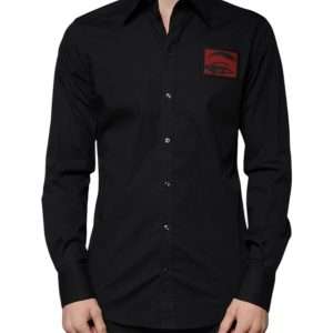 Black Eye Patch Long Sleeve GOLD Dress Shirt