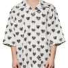 White Heart Print Short Sleeve Casual Shirt - Image 2
