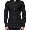 Black Cotton Formal Long Sleeves Dress Shirt - Image 2