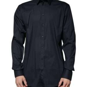 Black Cotton Blend Formal GOLD Dress Shirt