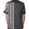 Black White Striped Button Down Casual Shirt - Image 4