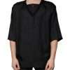 Black Cotton Square Neck Short Sleeve T-shirt - Image 2