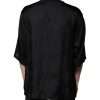Black Cotton Square Neck Short Sleeve T-shirt - Image 4