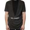 Black Cotton Crew Neck Short Sleeves T-shirt - Image 2