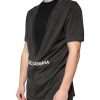 Black Cotton Crew Neck Short Sleeves T-shirt - Image 3