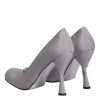 Gray Suede Leather High Heel Pumps Shoes - Image 5