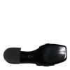 Black Leather Logo Plaque Slip On Slides Flats Shoes - Image 8
